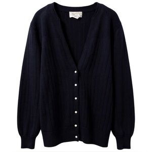 Vintage Laurice Women's Black Wool Angora Blend Button Down Cardigan Sweater